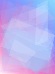 Obraz premium Pastel geometric shapes in blue and pink create a soft abstract backdrop with copy space, ideal for modern branding, flyers, and tech or wellness websites.