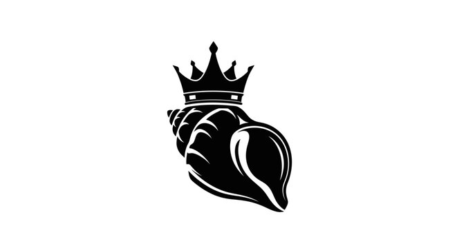 King of the sea shell with crown silhouette.