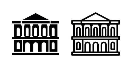Fototapeta premium Classic Museum Building or Bank Icon Set