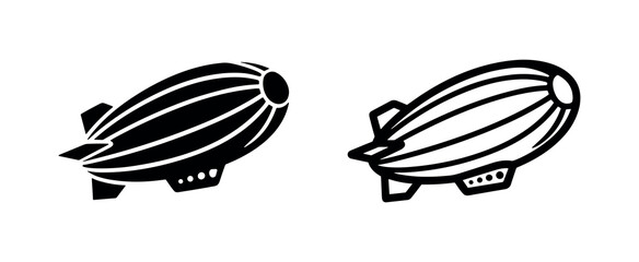 Classic Airship Blimp Icon - Vintage Aviation and Transportation Symbol © liubomir118809