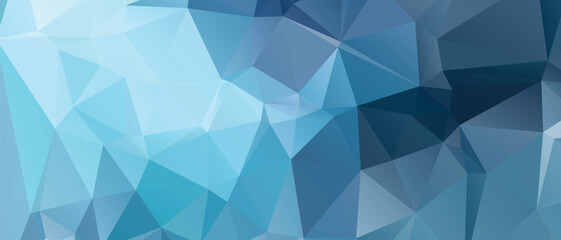 Fototapeta premium Abstract Blue Geometric Triangle Polygon Background with Futuristic Crystal Glass Pattern and Modern Technology Vector Design Illustration Wallpaper Backdrop