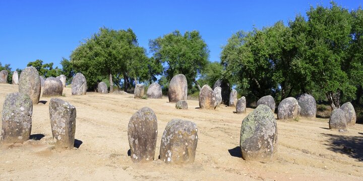 Almendres Cromlech, Megalithic Site, Nossa Senhora de Guadalupe, Valverde, Evora, Alentejo, Portugal