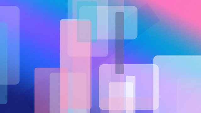 Abstract geometric squares and rectangles glow in blue and pink gradient, creating a modern tech mood for website headers, presentations, and creative branding.