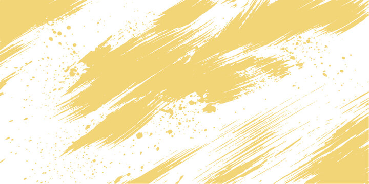 Abstract Brushstrokes of Gold: Dynamic golden brushstrokes and splatters dance across a clean white canvas.