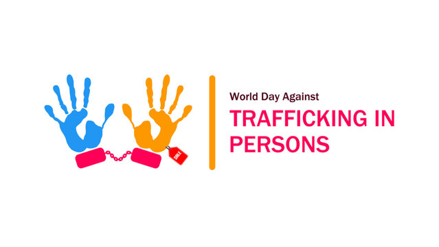 world day against trafficking in person with chain hands illustration