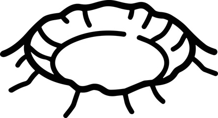 Abstract Black and White Crater Hole Outline Symbol © Ala
