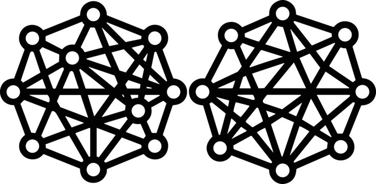 Abstract Network Connections: Two Interconnected Node Diagrams
