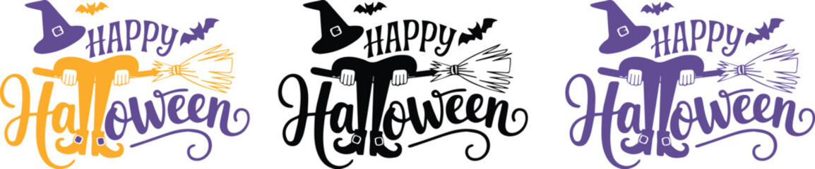 Halloween greeting designs in multiple colors © Rujina