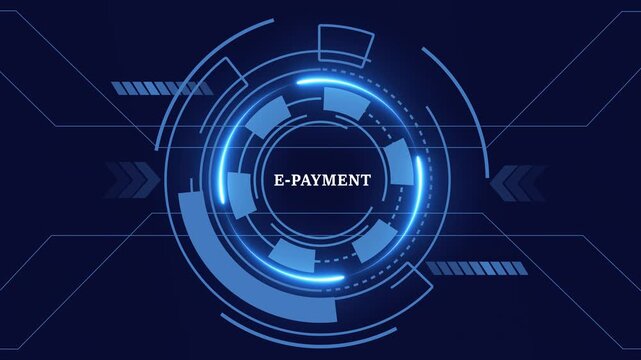 E-PAYMENT, for High-Speed Mobile Connectivity, Holographic Display, Financial Data Visualization, Digital Symbol in Futuristic Interface