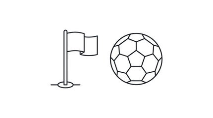 Soccer Ball and Corner Flag Icon Set © TDF CREATIVE