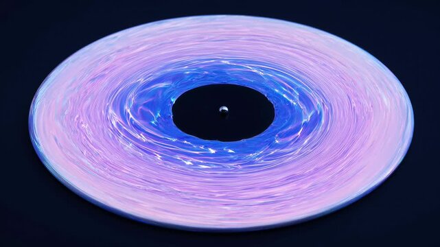 Vinyl record with colorful abstract paint swirl