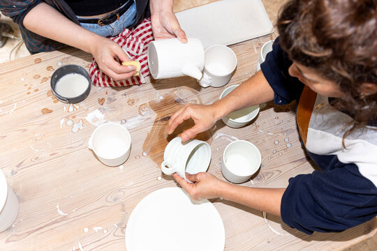 messy glazing table