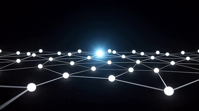 Connected nodes on dark background