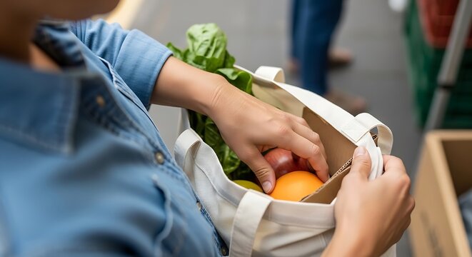 Person holding fresh green herbs and lemon.