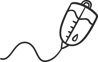 Fototapeta premium IV Drip Bag Doodle Icon