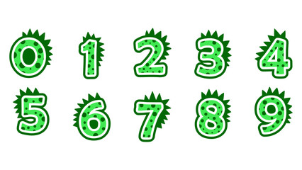 Cartoon Dinosaur Numbers Zero to Nine Birthday Art © Sankha