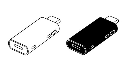 Two USB-C Adapters, White and Black © abidakhatun