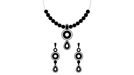 Fototapeta premium Beaded Necklace and Earring Jewelry Set
