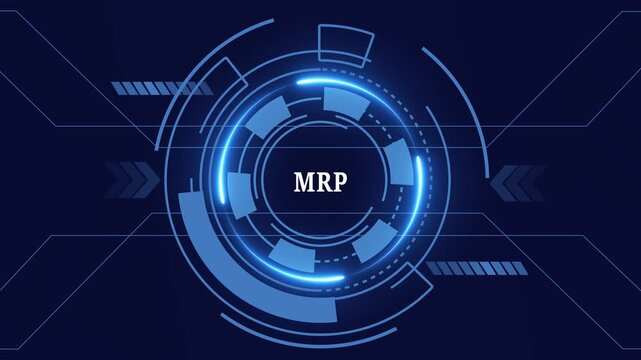 MRP, for High-Speed Mobile Connectivity, Holographic Display, Financial Data Visualization, Digital Symbol in Futuristic Interface