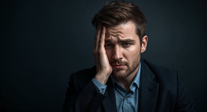 Entrepreneur looking at a failed crowdfunding campaign appearing dejected � Business Professional and Corporate Lifestyle Concept for Leadership