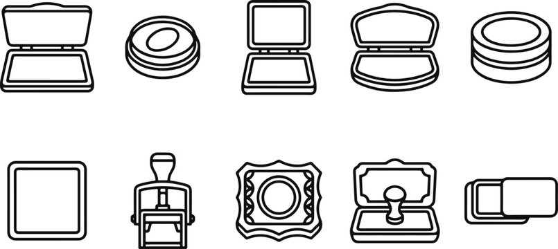 Various makeup compacts and stampers