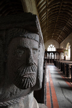 Norman font at Altarnun Cornwall