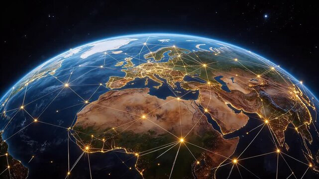 Earth with global network connections