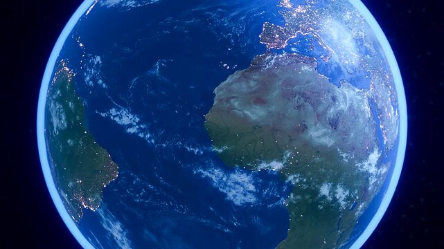 3D Rotating Planet Earth Focusing on Middle East and Strait of Hormuz - Spinning Globe World Map Arabian Peninsula Region Animation
