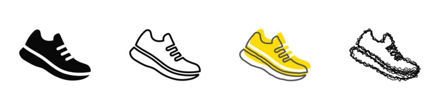 Explore a collection of creative running shoe illustrations showcasing different designs and colors