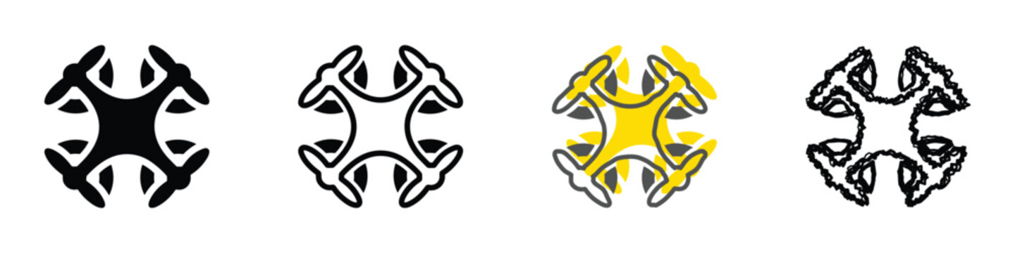 Explore a creative drone logo featuring multiple color and design variations for branding inspiration