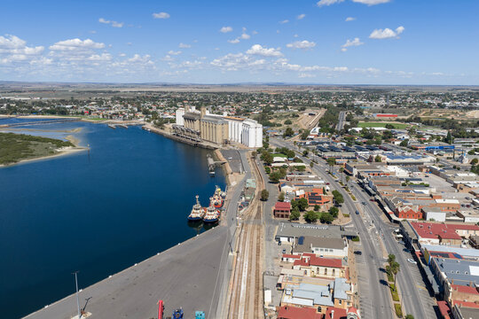 The port and grain silos at Port Pirie. South Australia.