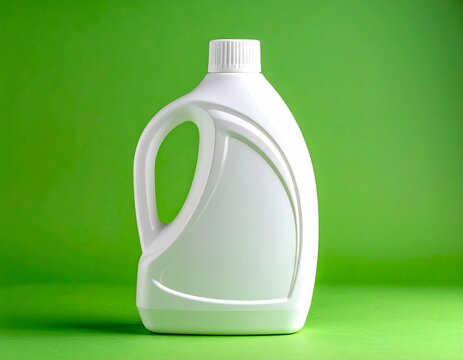 Blank White Plastic Bottle on Green Background