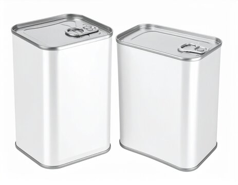 Blank White Rectangular Food Cans