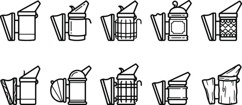 Beehive smoker icons