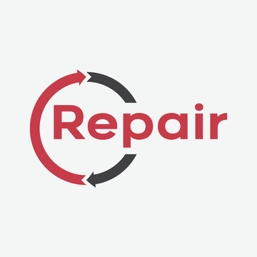 repair icon design vector, unique and simple, and best repair  text and icon design, repair circle logo design, pro design repair, best one repair 