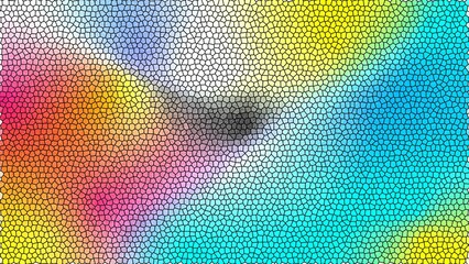 Fototapeta premium Mosaic pattern creates a vibrant spectrum of colors flowing across a textured geometric background.