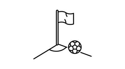 Soccer Corner Kick Line Art Vector © Vect