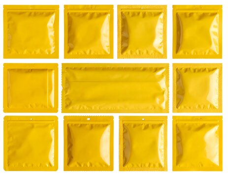 Blank Yellow Packaging Sachets Collection