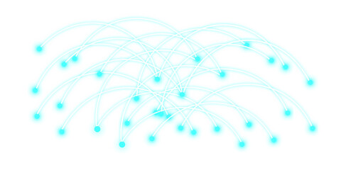 Futuristic cyan data link concept showing bright neon constellation paths and nodes vector illustration © Samsur