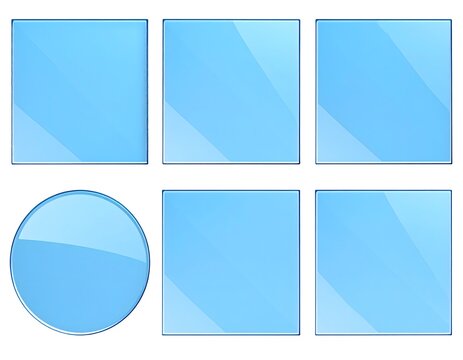 Blue Glossy Geometric Shapes Collection