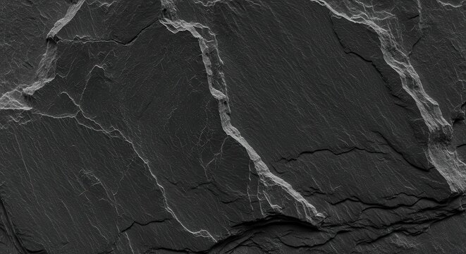 Dark Grey Slate Texture Background - Natural Rough Stone Surface with Layered Rock Details for Design and Architectural Use