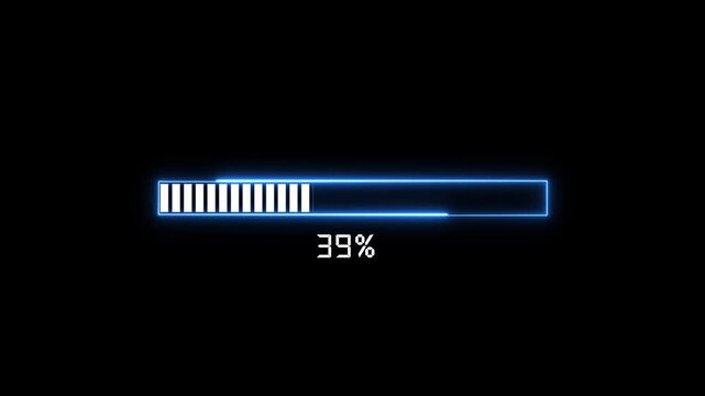 Database progress timer counts twenty three percent on black. Progress timer animation illuminates dark computer terminal. Progress timer layout resets system tracking metrics.