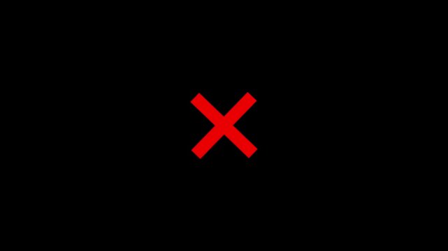 Animated Minimalist Red Cross Mark Animation on Black Background with motion graphic design