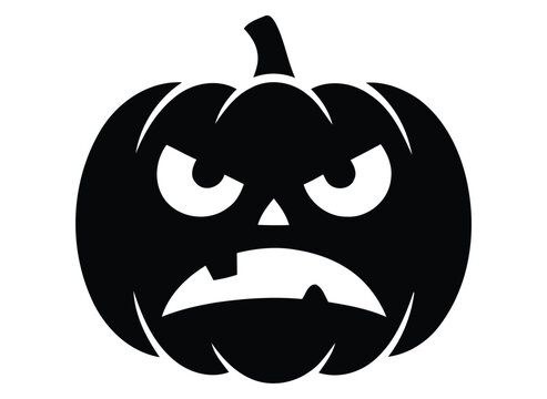 Halloween day angry pumpkin face icon