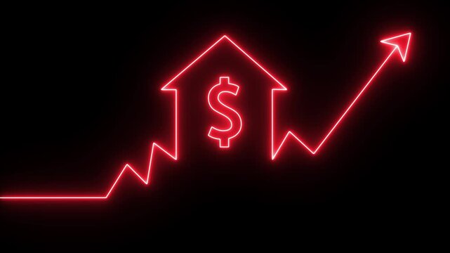 A stock illustration often titled "Real Estate Market Growth" or "House Price Graph".