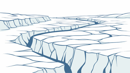 Of a vast arctic glacier landscape with deep blue crevasses and icy terrain, cold environment, isolated © MST SAHIDA  BEGUM 