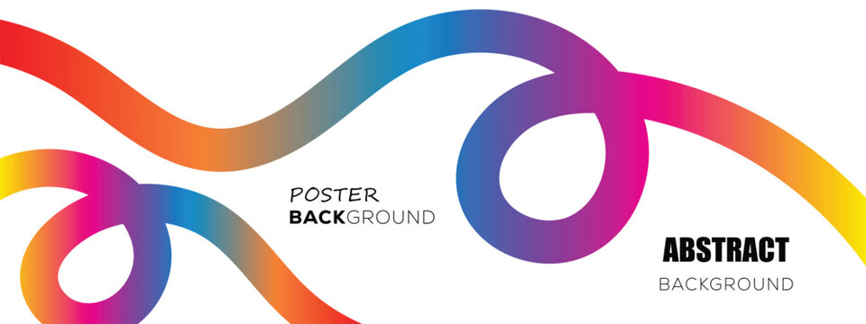 Abstract squiggly lines, Vibrant abstract gradient line with flowing pink to blue hues forming dynamic wavy curves. Modern minimalist background element perfect for posters. vector illustrator eps10.