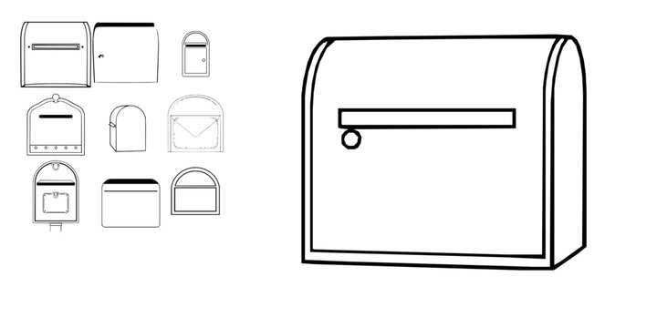 Mailbox Empty Smooth Curved Lines Postal Communication Icon Outline