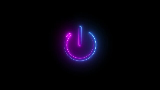 Futuristic Glowing System Standby Power Icon Motion Graphic Asset