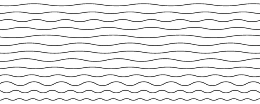 Water waves. Set of wavy zigzag lines. Wave thin line background. Vector zigzag and wavy  horizontal underline. Vector illustration